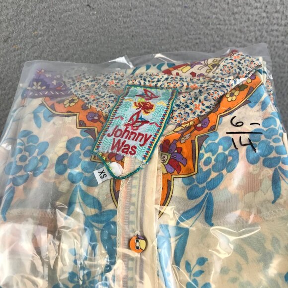 Johnny Was Floral Artsy Tunic Cupra Rayon Long Slv Boho Tropical Breezy Size MOp - Picture 13 of 13